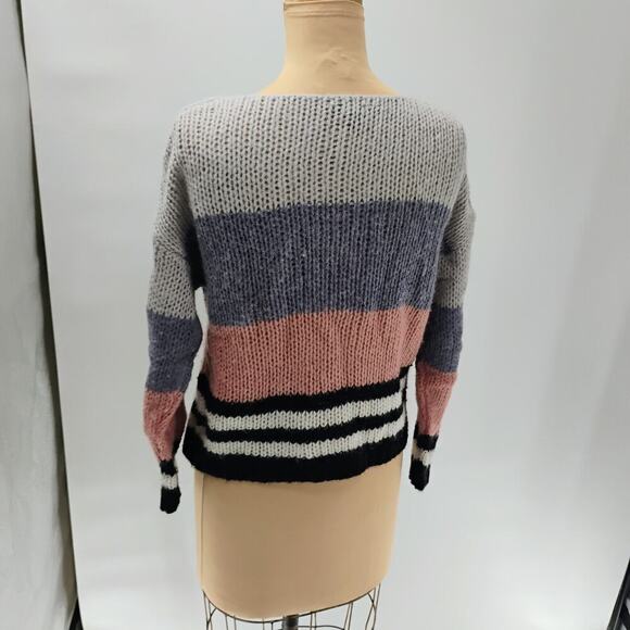 Lucky Brand Sweater Bold Stripe Pullover Multicolor Sz S wool blend - Picture 7 of 13